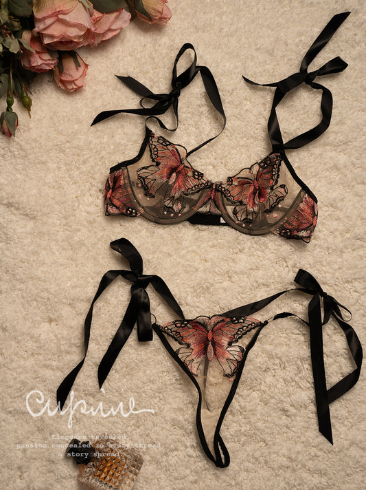 Aurora Butterfly Embroidered Tie Set - CUPIVIVE