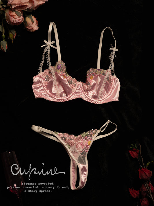 Rosalie Satin Embroidered Set - CUPIVIVE